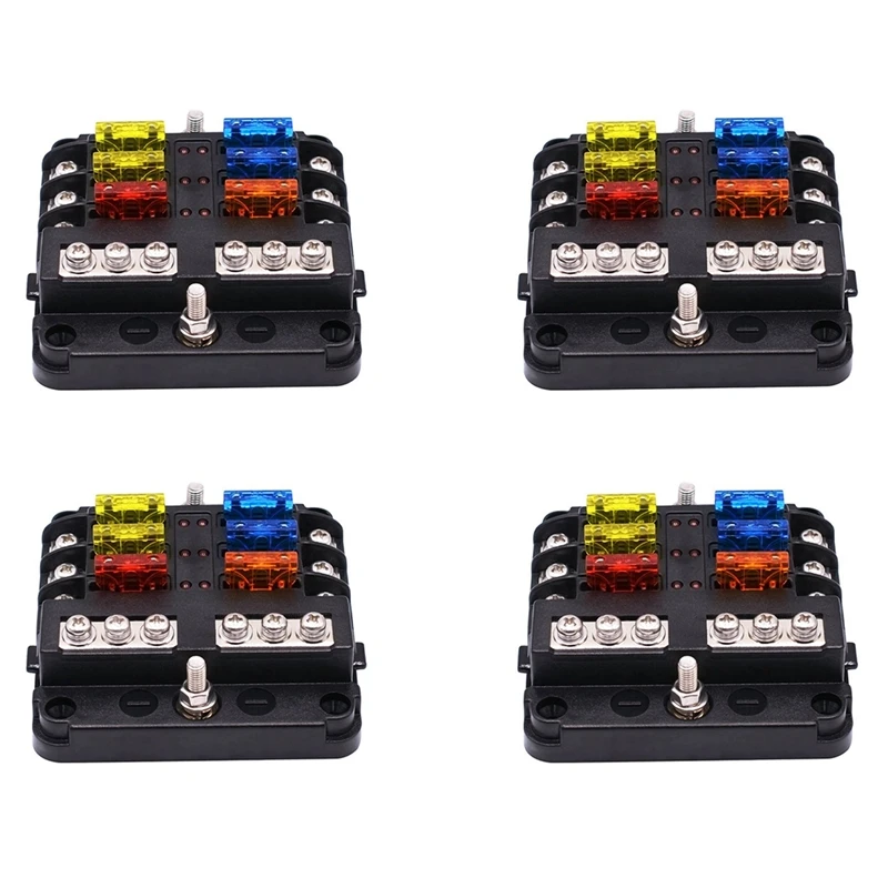 4X 6-Way Waterproof Fuse Block,With LED Indicator 12 Circuits With Negative Marine Fuse Box For Dc 12/24V Car RV Truck
4X 6-Way Waterproof Fuse Block,With LED Indicator 12 Circuits With Negative Marine Fuse Box For Dc 12/24V Car RV Truck