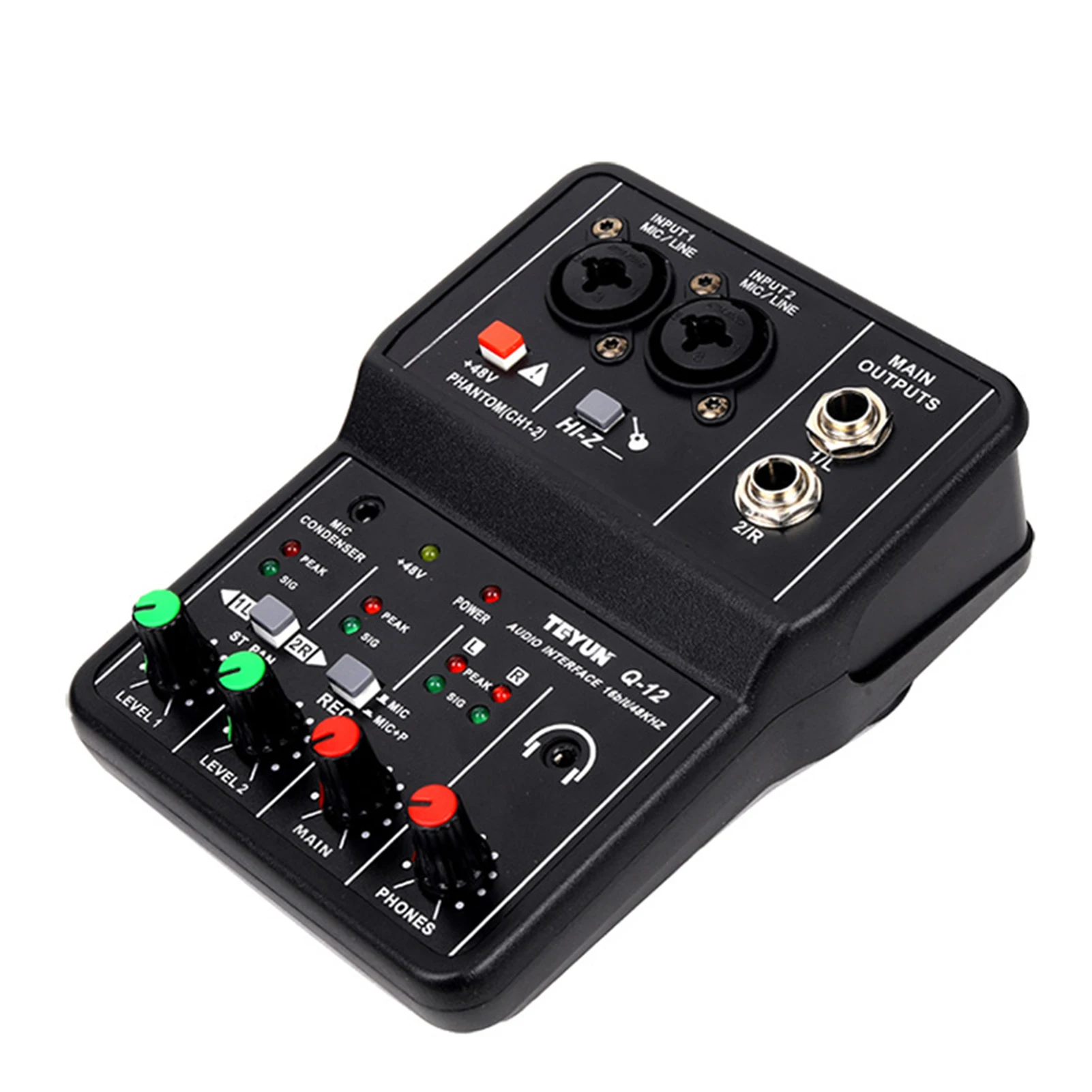 Audio Interface Professional Recording Sound Card 16bit/48kHz Mini USB Audio Interface Sound Card 2-In & 2-Out
Audio Interface Professional Recording Sound Card 16bit/48kHz Mini USB Audio Interface Sound Card 2-In & 2-Out