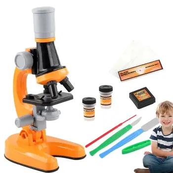 Microscope Kit 100X 400X 1200X Simulated Biological Microscope Science Experiment Biomicroscope Educational Toys For Children