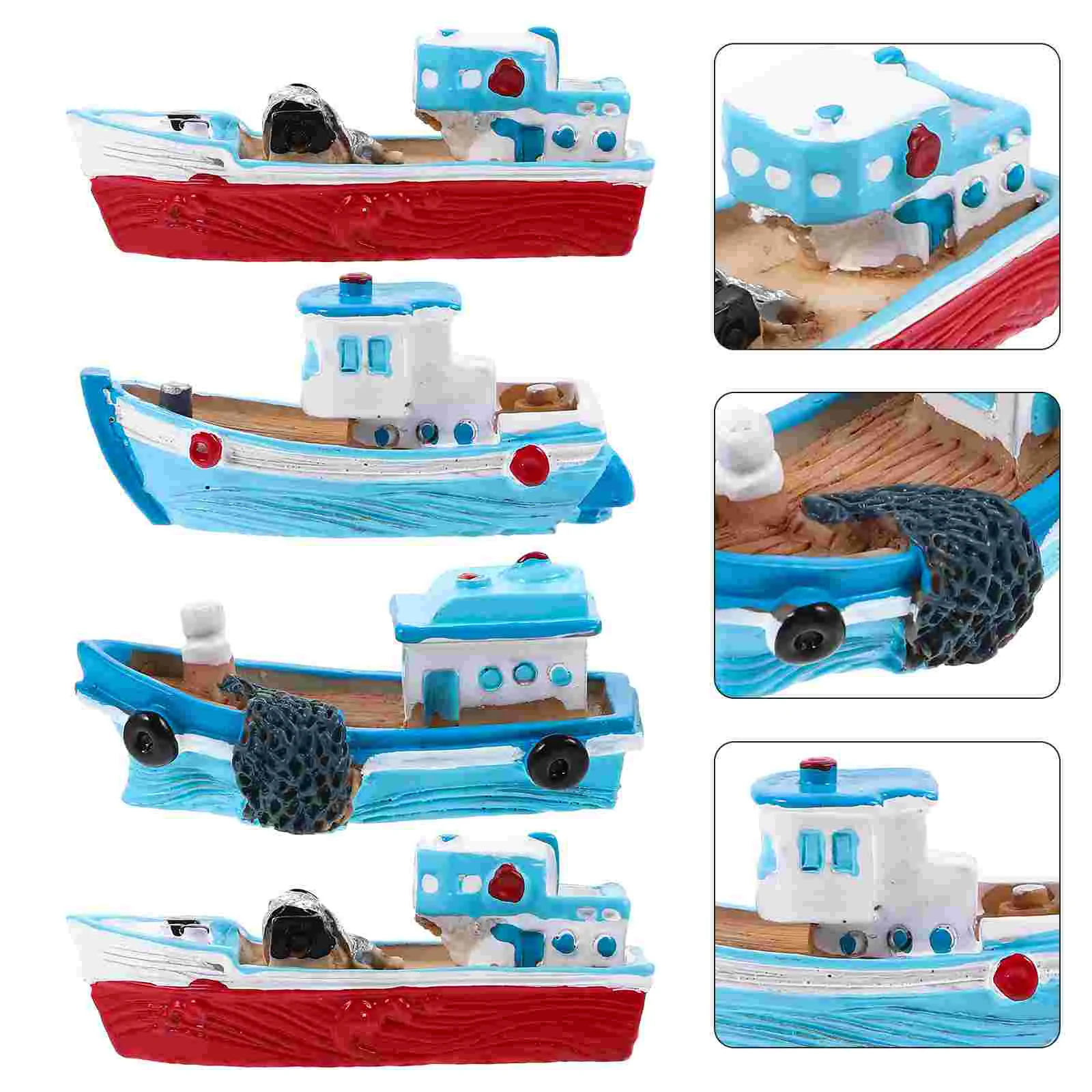 4 Pcs Fishing Boat Ornaments Ship Adornment Decorate Decoration Kids Dollhouse Resin Crafts
4 Pcs Fishing Boat Ornaments Ship Adornment Decorate Decoration Kids Dollhouse Resin Crafts