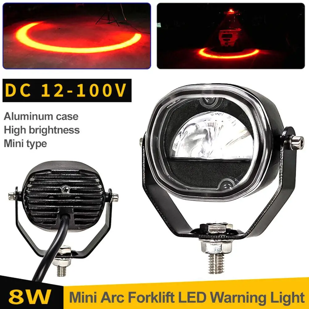 

BRIGHT RED LED Forklift Truck Lamp Arc Shape Warning Zone Warehouse Safety Working Light DC 12-100V,8W Waterproof Strobe Light