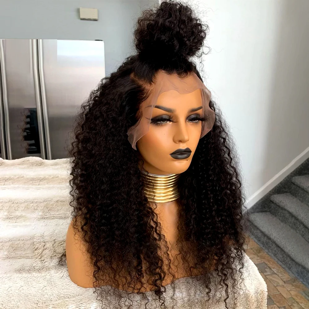 Black 26 Inch Long Kinky Curly Lace Front Wig 180%Density Glueless With BabyHair Preplucked Heat Temperature Daily Cosplay Wig
Black 26 Inch Long Kinky Curly Lace Front Wig 180%Density Glueless With BabyHair Preplucked Heat Temperature Daily Cosplay Wig