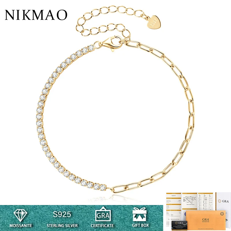 D Color Moissanite Tennis Chain Bracelet Trendy Luxury Design S925 Sterling Silver Diamond Bracelets for Women Fine Jewelry Gift
D Color Moissanite Tennis Chain Bracelet Trendy Luxury Design S925 Sterling Silver Diamond Bracelets for Women Fine Jewelry Gift