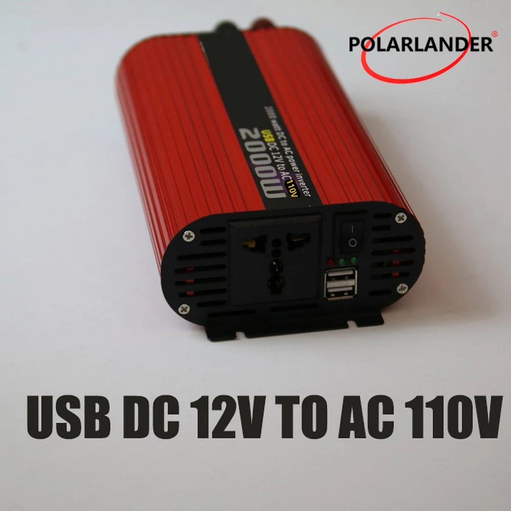 12V/24V 110V/220V DC to AC Polarlander 2000W Dual USB Car Inverter Power Inverter Charger Vehicle Power Supply Switch
12V/24V 110V/220V DC to AC Polarlander 2000W Dual USB Car Inverter Power Inverter Charger Vehicle Power Supply Switch
