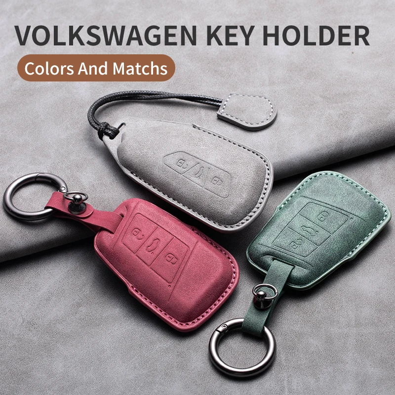 

Leather Car Key Case Cover Fob Keychain For VW Volkswagen Golf 7 MK7 Tiguan MK2 for Ateca Leon FR Ibiza Skoda Octavia Kodiaq