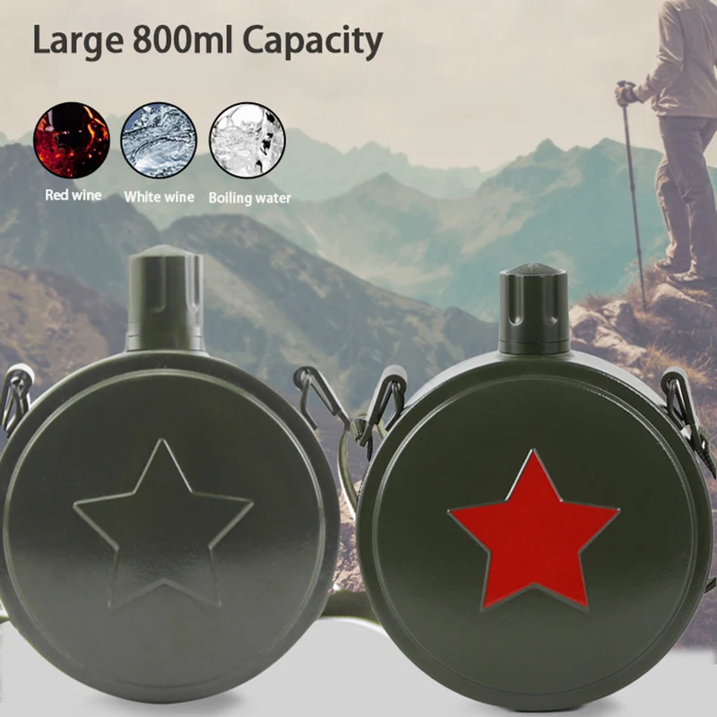 Outdoor Army Flask BottlePortable Mountaineering Hiking Climbing Travel 800ML Tea Large Capacity Military Training Water Bottle
Outdoor Army Flask BottlePortable Mountaineering Hiking Climbing Travel 800ML Tea Large Capacity Military Training Water Bottle