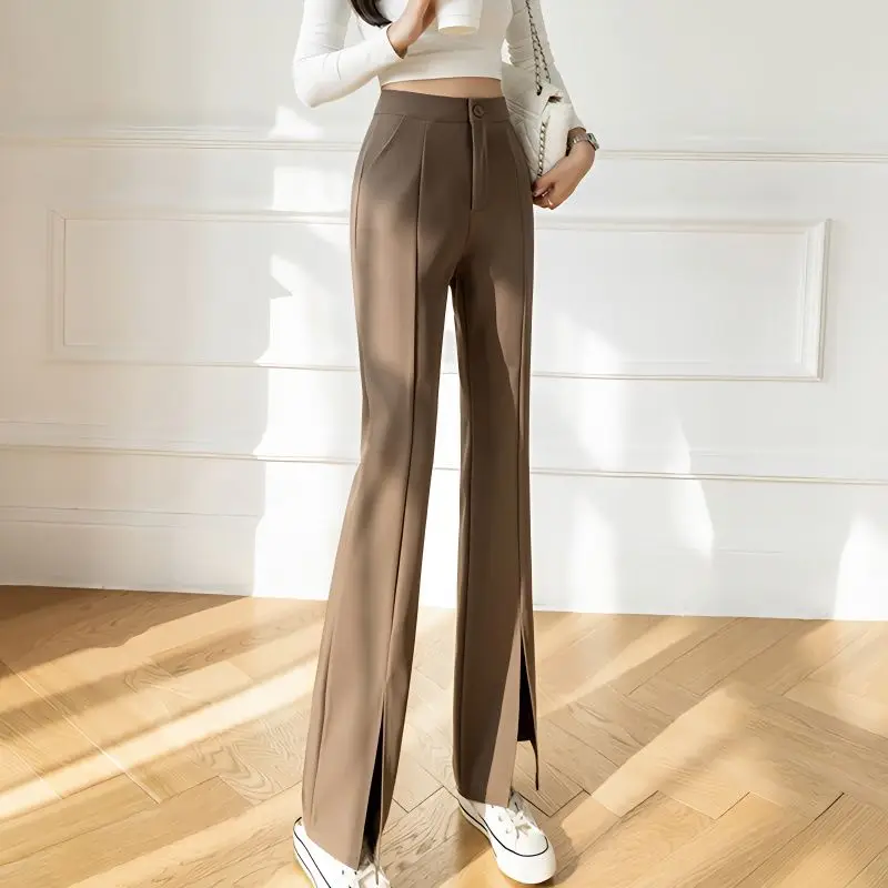 

2024 Aesthetic Flare Leggings Trousers for Women Style Fluid Fashion High Waist Wide Leg Palazzo Long Summer Flared Pants B63