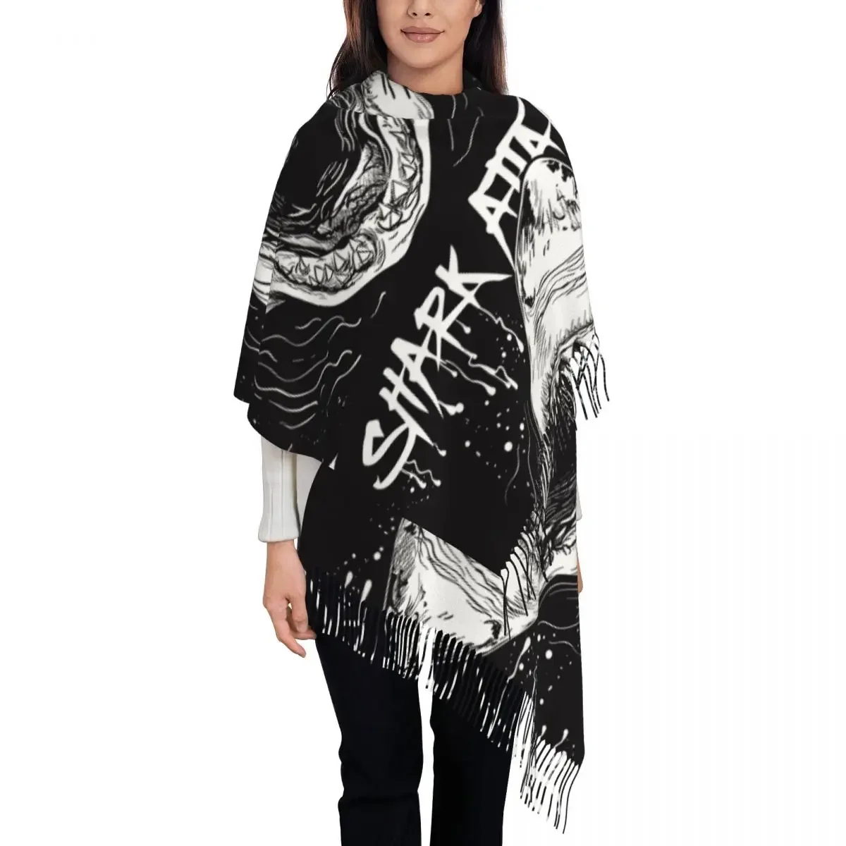 Personalized Printed White Shark Attack Long Pile Fringe Men Scarf Women'S Anti Chill
Personalized Printed White Shark Attack Long Pile Fringe Men Scarf Women'S Anti Chill