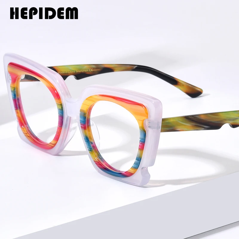 

HEPIDEM Acetate Optical Glasses Women Cat Eye Optical Eyeglasses 2024 New Fashion Myopia Spectacles Eyewear H9353