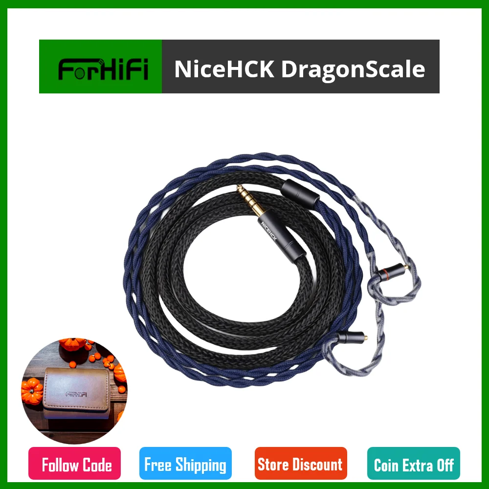 

NiceHCK DragonScale 7N OCC+ Palladium Silver Alloy Mixed Earphone Cable MMCX 2Pin for AKG N5005 MK4 Legacy2 Blessing3 Variations