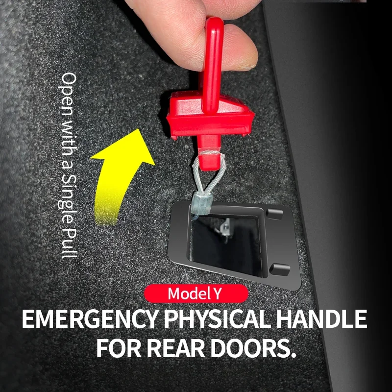

Door Emergency Handle for Tesla Model Y Rear Door Physical mechanical door Lock Unlock Puller Button Switch Interior Accessories