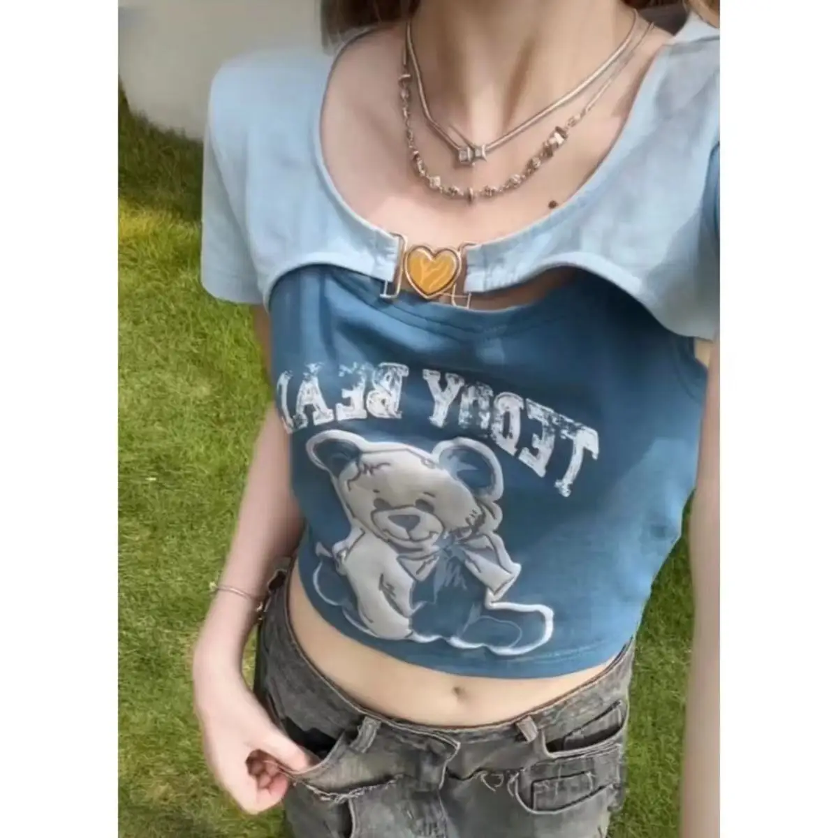Little Bear Print Women Sets 2023 New Korean Fashion Short Sleeve Tank Top Y2k Streetwear Sexy Crop Top Tees Harajuku Tshirts
Little Bear Print Women Sets 2023 New Korean Fashion Short Sleeve Tank Top Y2k Streetwear Sexy Crop Top Tees Harajuku Tshirts