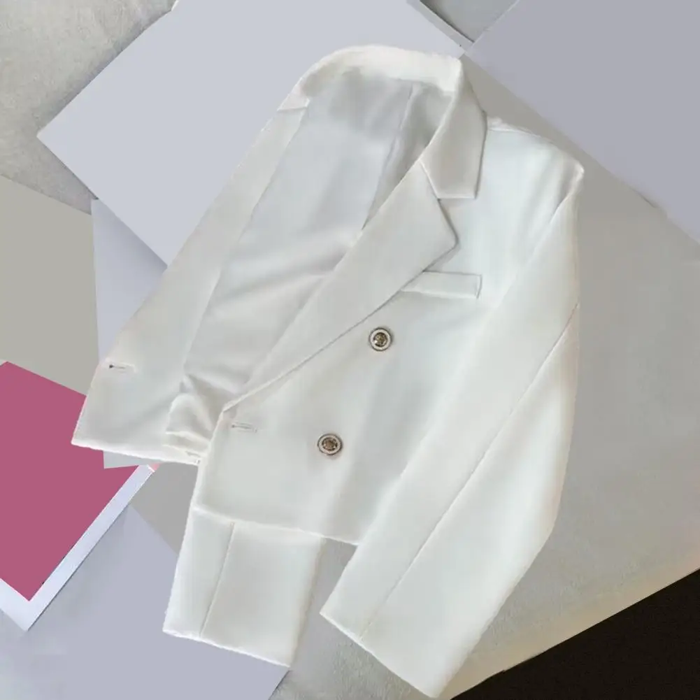 Spring Autumn Coat Women Lapel Cropped Chic Autumn Women's Double Breasted Cropped Lapel Long Sleeve Solid Color for Streetwear
Spring Autumn Coat Women Lapel Cropped Chic Autumn Women's Double Breasted Cropped Lapel Long Sleeve Solid Color for Streetwear
