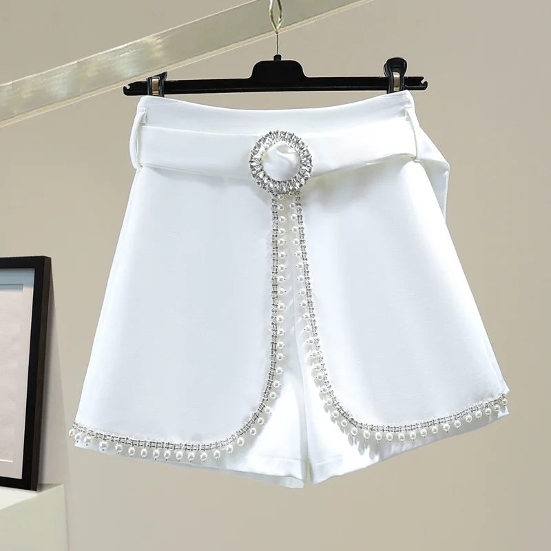 Heavy Industry Studded Bead Set Diamond Suit Shorts Pants Autumn Versatile Summer White High Waist Slim Wide Leg Pants Women
Heavy Industry Studded Bead Set Diamond Suit Shorts Pants Autumn Versatile Summer White High Waist Slim Wide Leg Pants Women