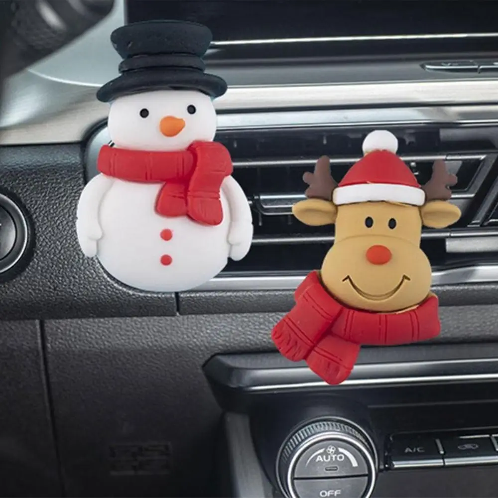 

Автомобильный освежитель воздуха Санта-Клаус подарок Рождественская елка Лось автомобильный очиститель воздуха клипса Снеговик Автомобильный интерьер автомобильные вентиляционные клипсы для автомобиля
