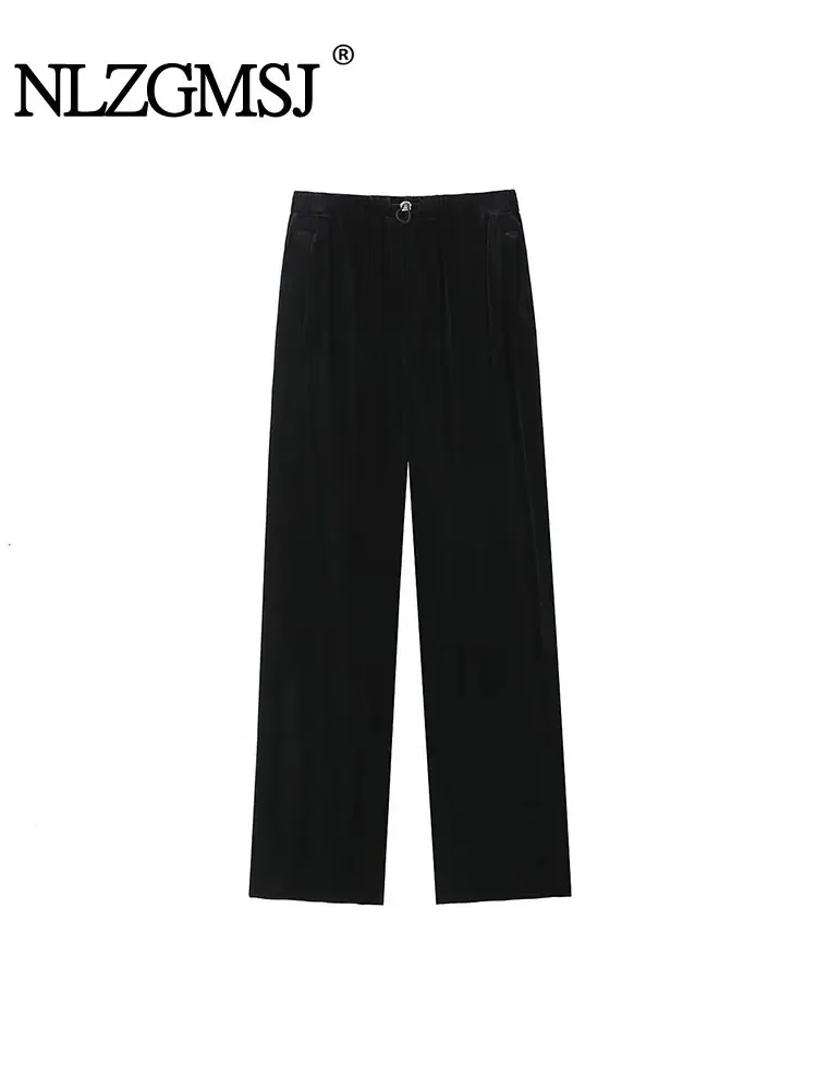 Nlzgmsj TRAF Women Pants 2024 New Fashion Waist Length Velvet Autumn And Winter Wide Leg Pants Female Trousers
Nlzgmsj TRAF Women Pants 2024 New Fashion Waist Length Velvet Autumn And Winter Wide Leg Pants Female Trousers