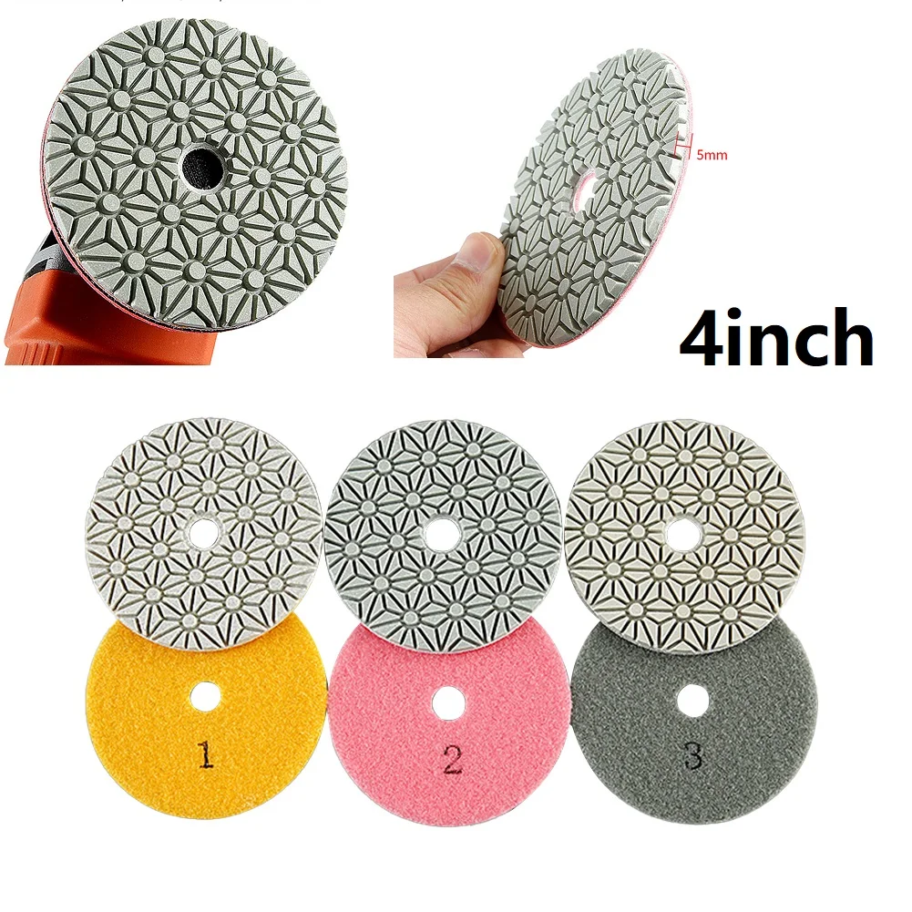 1PC 4Inch 100mm Dry/Wet Diamond Polishing Pads 3 Step Polishing Pads Discs Granite Marble Concrete Stone Grinding Polishing Tool
1PC 4Inch 100mm Dry/Wet Diamond Polishing Pads 3 Step Polishing Pads Discs Granite Marble Concrete Stone Grinding Polishing Tool