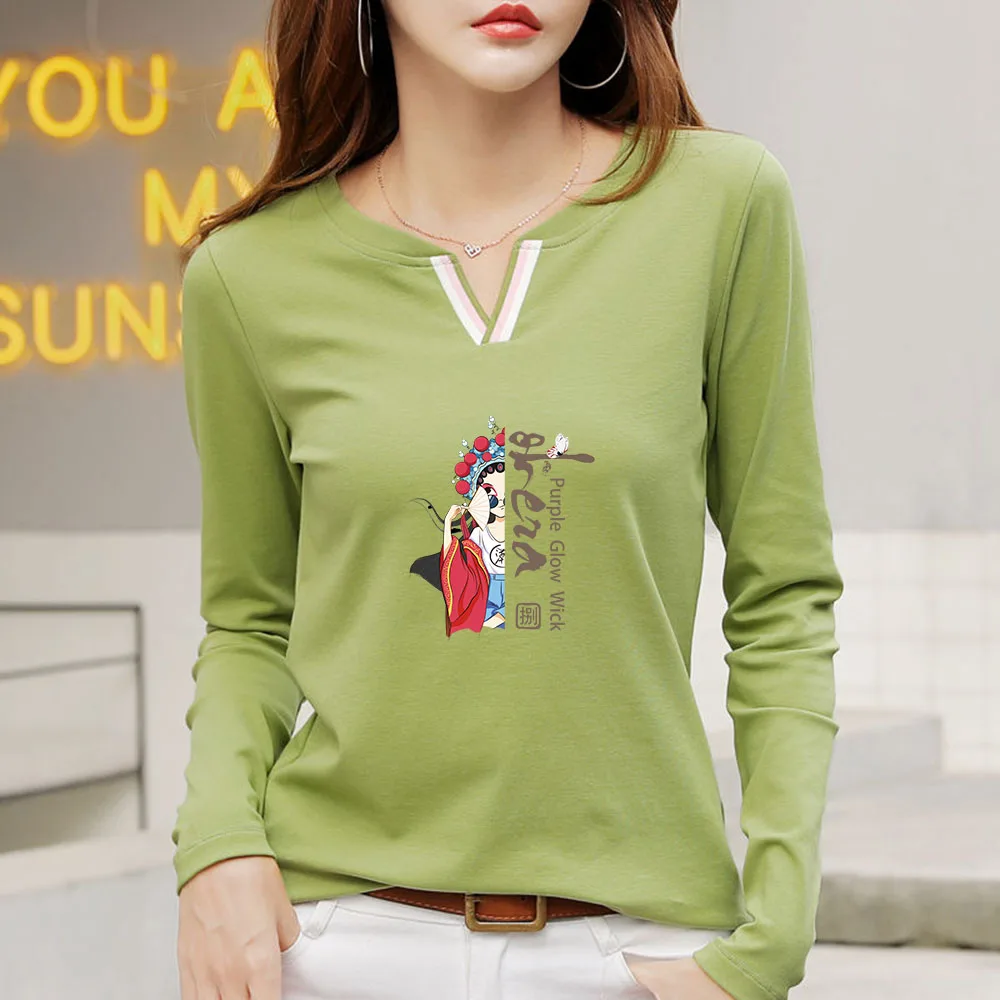 2022 New V Neck 100% Cotton T Shirt Woman Autumn Fashion Long Sleeve Shirt Women's T-shirt Loose Korean Style Women Shirts #118
2022 New V Neck 100% Cotton T Shirt Woman Autumn Fashion Long Sleeve Shirt Women's T-shirt Loose Korean Style Women Shirts #118