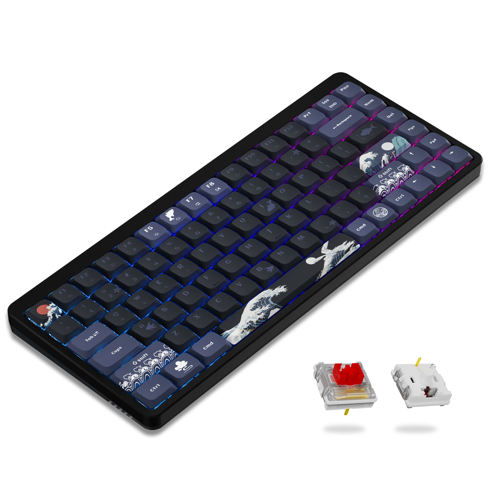 XVX L75 Low Profile Wireless Mechanical Keyboard Bluetooth/2.4Ghz/Wired Tri-Mode 84 Keys RGB Backlit Gaming Keyboard for Win Mac
XVX L75 Low Profile Wireless Mechanical Keyboard Bluetooth/2.4Ghz/Wired Tri-Mode 84 Keys RGB Backlit Gaming Keyboard for Win Mac