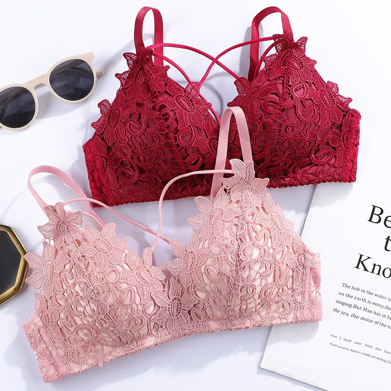 New Women Lace Bras Top Comfortable Bralette Solid Color Sexy Underwear Vest Female Hollow Out Wireless Lingerie Seamless Bra
New Women Lace Bras Top Comfortable Bralette Solid Color Sexy Underwear Vest Female Hollow Out Wireless Lingerie Seamless Bra