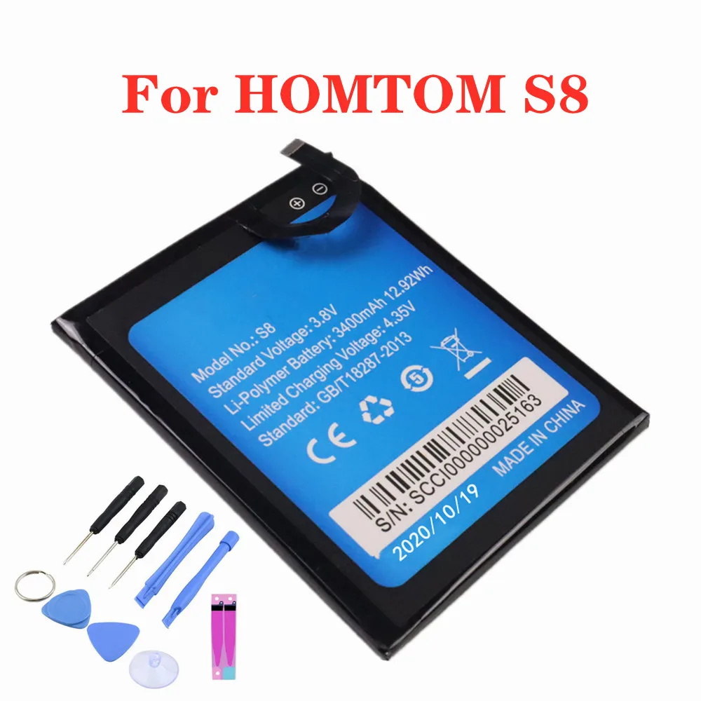 New Original HOMTOM S8 battery 3400mAh For HOMTOM S8 5.7inch MTK6750 Mobile Phone Battery + Tools
New Original HOMTOM S8 battery 3400mAh For HOMTOM S8 5.7inch MTK6750 Mobile Phone Battery + Tools
