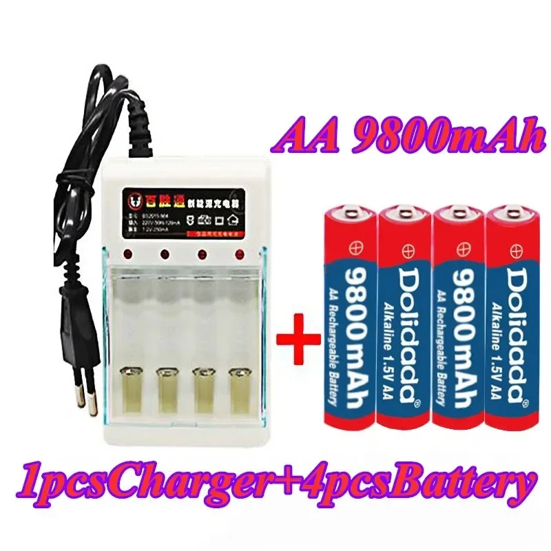 1.5V AA 9800 mah rechargeable battery Rechargeable New Alcalinas drummey +1pcs 4-cell battery charger
1.5V AA 9800 mah rechargeable battery Rechargeable New Alcalinas drummey +1pcs 4-cell battery charger