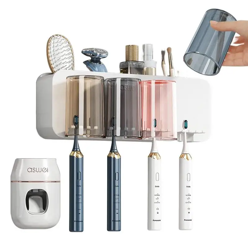 Toothbrush Holders For Bathrooms Automatic Toothpaste Dispensers And Tooth Brush Stand Set Multifunctional Punch-free Organizer
Toothbrush Holders For Bathrooms Automatic Toothpaste Dispensers And Tooth Brush Stand Set Multifunctional Punch-free Organizer
