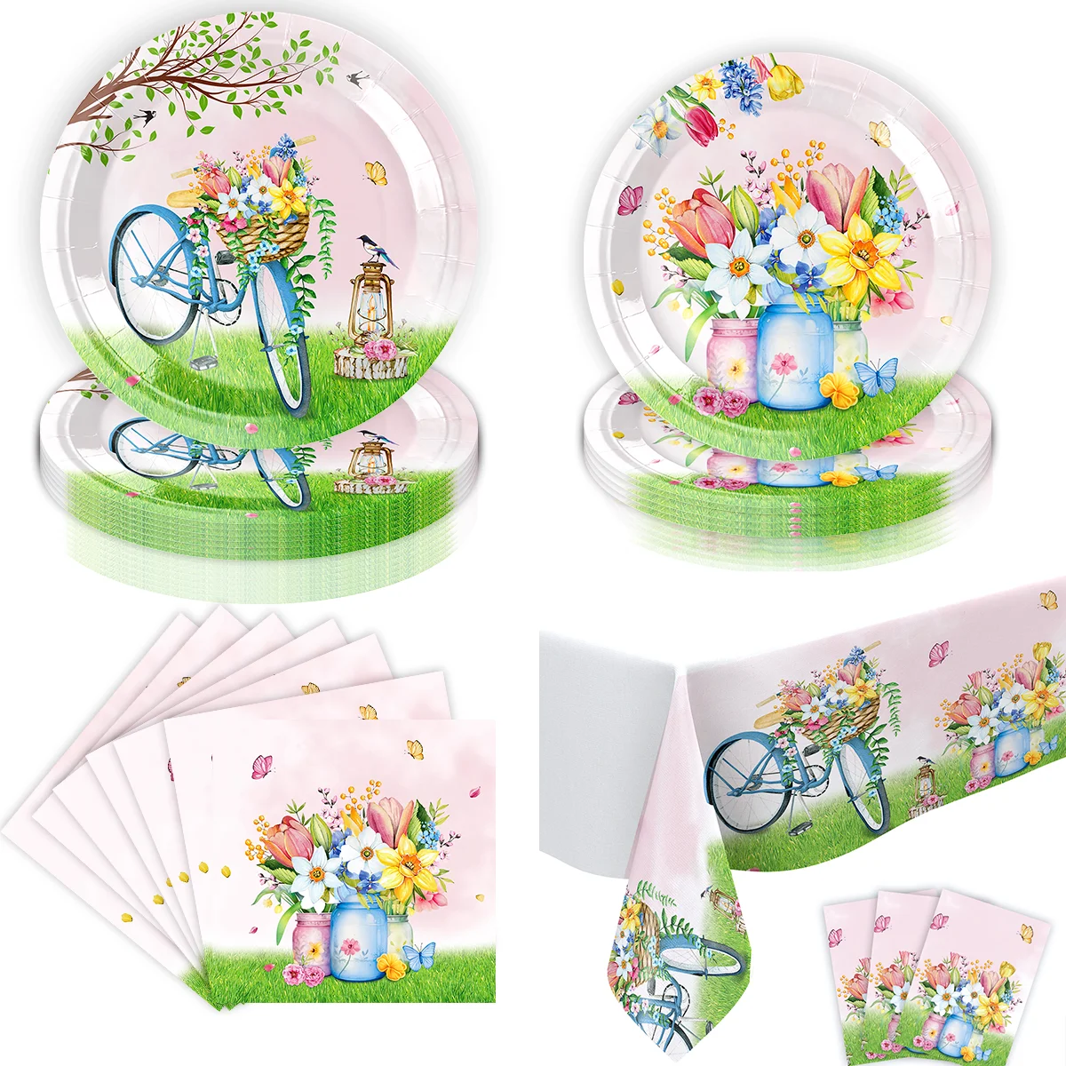 New Spring flowers Flower theme party tableware Paper plates Paper cups Paper towels tablecloth decoration supplies
New Spring flowers Flower theme party tableware Paper plates Paper cups Paper towels tablecloth decoration supplies