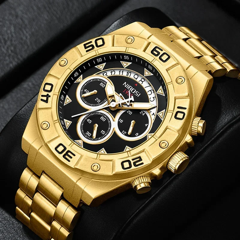 NIBOSI Brand New Men Watches 47mm Big Luxury Fashion Military Sports Full Steel Band Black Quartz Male Clock Relogio Masculino
NIBOSI Brand New Men Watches 47mm Big Luxury Fashion Military Sports Full Steel Band Black Quartz Male Clock Relogio Masculino