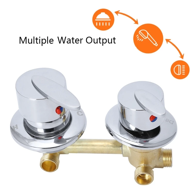 

Brass Dual Mixing for Valve Water Outlet Thread Screw 3 Way For Kitchen T5EF