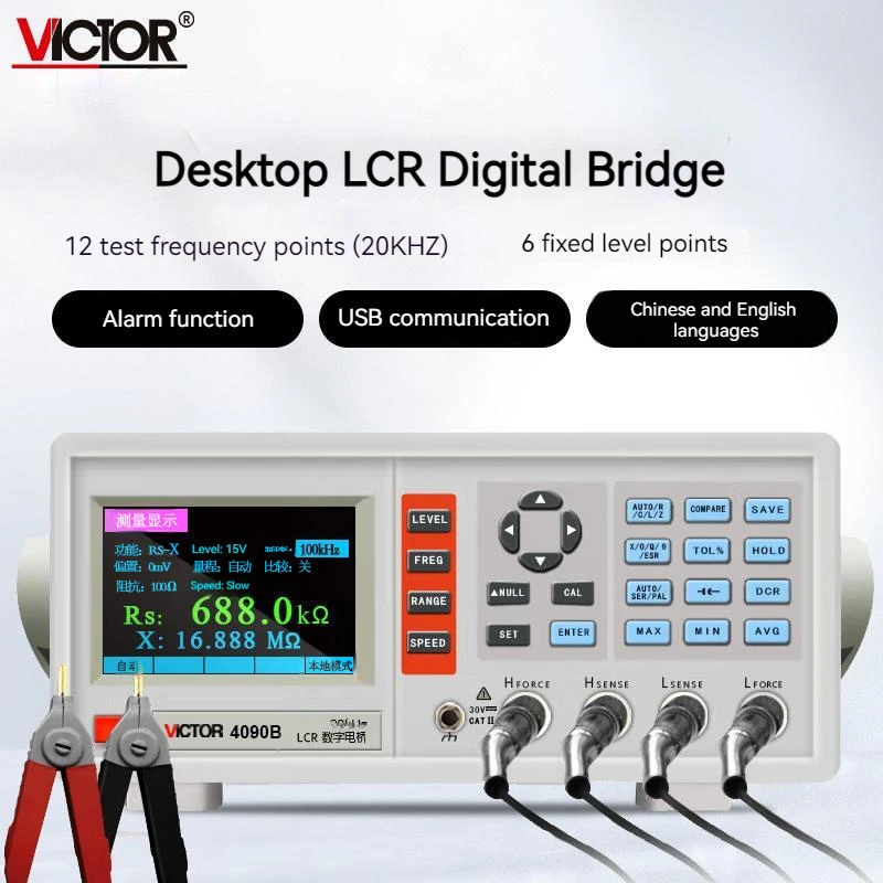 VC4090A Digital Bridge Tester Desktop LCR Meter Components Capacitance Inductance Resistance Tester VC4091A Electric Bridge
VC4090A Digital Bridge Tester Desktop LCR Meter Components Capacitance Inductance Resistance Tester VC4091A Electric Bridge