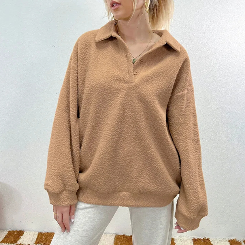 

New Lamb Wool Sweatshirt for Women, Thickened Velvet, Autumn and Winter 2023, Gentle Style Design, Niche Loose Top