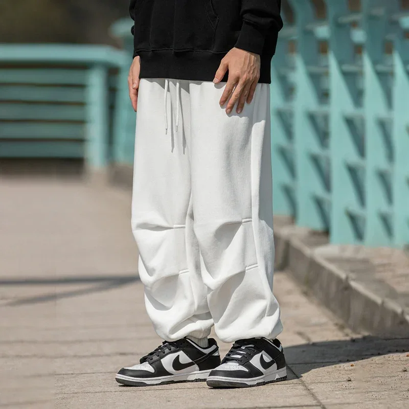 

Мужские брюки-джоггеры TFETTERS Brand, Осень-зима 2024, свободные утепленные повседневные брюки со средней посадкой, мужская повседневная одежда в Корейском стиле