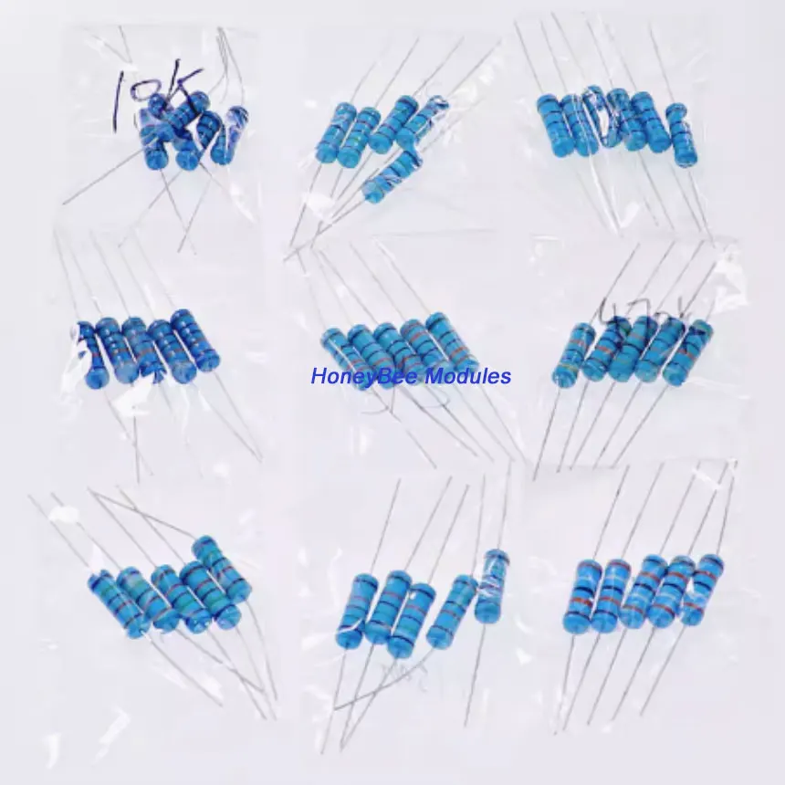 150 pieces of 30 types of 3W metal film resistor packs 1K-820K Powerful colour ring resistors Component packs
150 pieces of 30 types of 3W metal film resistor packs 1K-820K Powerful colour ring resistors Component packs