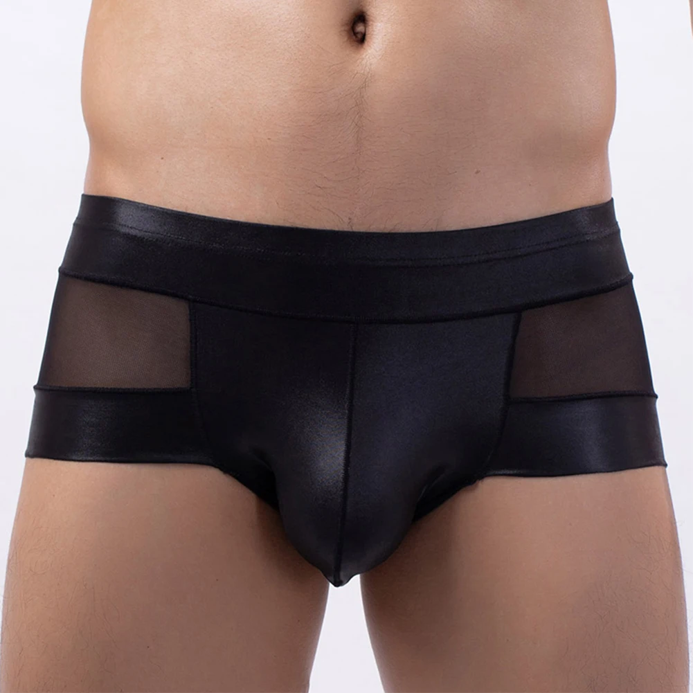 Men Trunks Sexy Mesh Splice Leather See-Through Boxer Shorts U Convex Pouch Briefs Passion Underwear Knickers Slip Homme
Men Trunks Sexy Mesh Splice Leather See-Through Boxer Shorts U Convex Pouch Briefs Passion Underwear Knickers Slip Homme