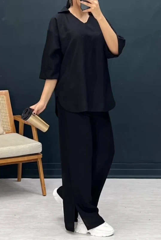 Pants Sets for Women Loose Oversized Elegant Long Pants and Blouse Set Temperament Top Split Wide Leg Pants Set Women 2 Piece
Pants Sets for Women Loose Oversized Elegant Long Pants and Blouse Set Temperament Top Split Wide Leg Pants Set Women 2 Piece