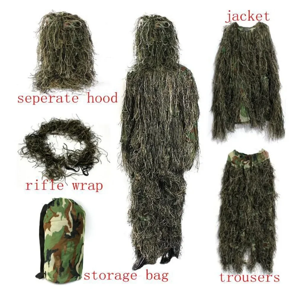 Hunting Secretive Woodland Ghillie Suit Aerial Shooting Sniper Green Clothes Adults Camouflage Military Jungle Multicam Clothing
Hunting Secretive Woodland Ghillie Suit Aerial Shooting Sniper Green Clothes Adults Camouflage Military Jungle Multicam Clothing