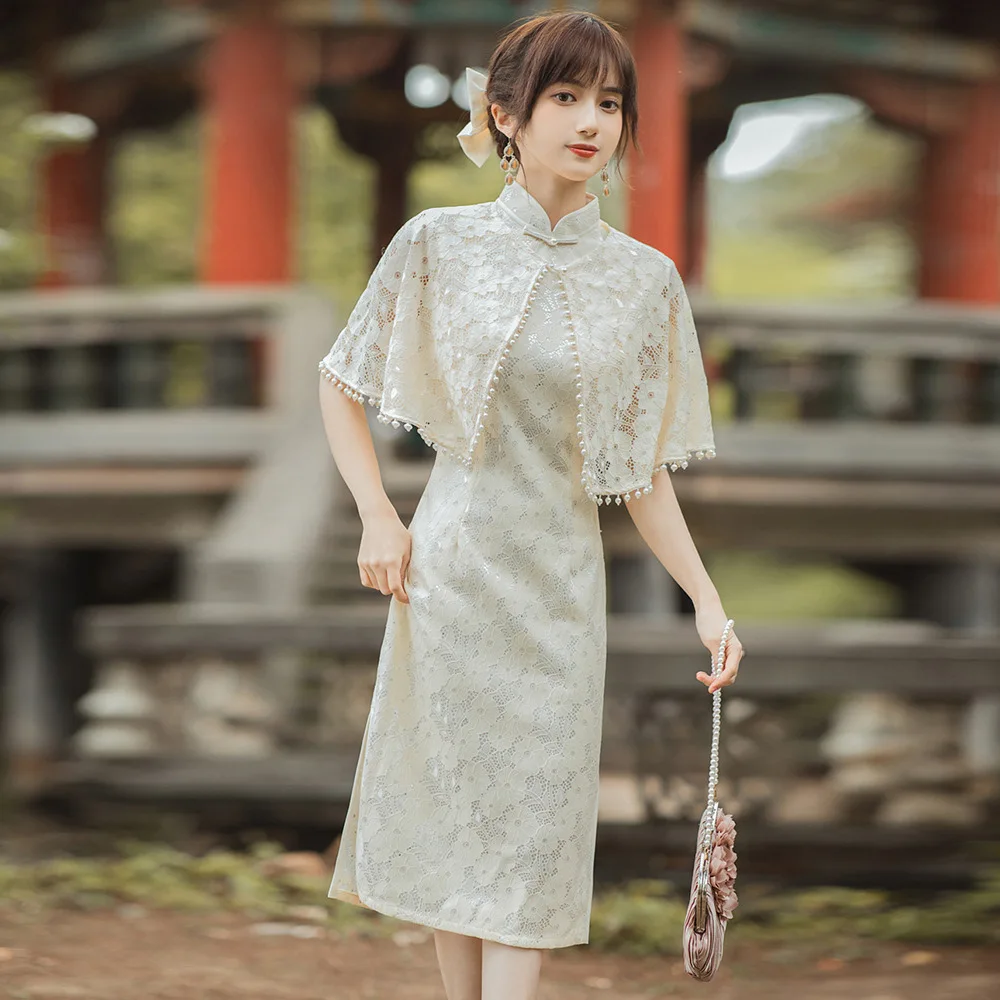 Elegant Summer Elegant Lace Improved Cheongsam Short Sleeve Retro Fashion Modern Qipao Chinese Style Evening Dress for Women
Elegant Summer Elegant Lace Improved Cheongsam Short Sleeve Retro Fashion Modern Qipao Chinese Style Evening Dress for Women