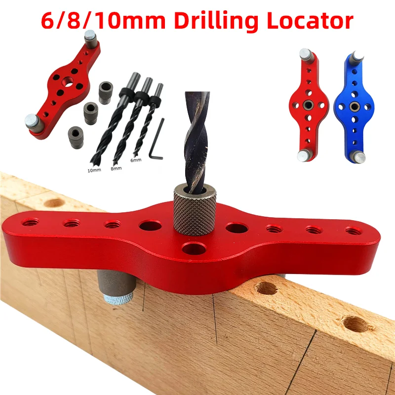 

Woodworking Drilling Locator Self Centering Drill Guide Alloy Vertical Pocket Hole Jig 6/8/10mm Wood Dowelling Kit Hole Puncher