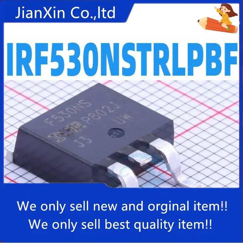 20pcs 100% orginal new IRF530NSTRLPBF silk screen F530NS MOS field effect tube TO-263
20pcs 100% orginal new IRF530NSTRLPBF silk screen F530NS MOS field effect tube TO-263
