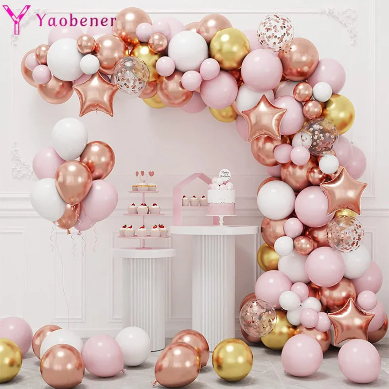 120pcs Rose Gold Pink Metallic Latex Balloon Garland Arch Kit Birthday Party Decorations Adult Kids Baby Shower Wedding Supplies
120pcs Rose Gold Pink Metallic Latex Balloon Garland Arch Kit Birthday Party Decorations Adult Kids Baby Shower Wedding Supplies