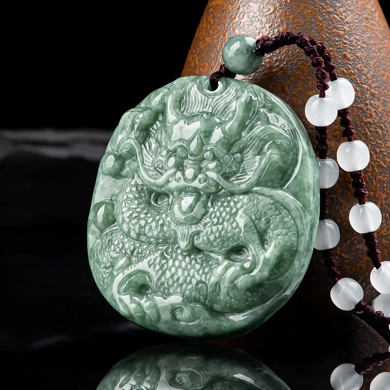 

Натуральный нефритовый кулон класса А с антикварным драконом, ювелирные изделия из нефрита, кулон для мужчин и женщин, нефритовый кулон и ожерелье