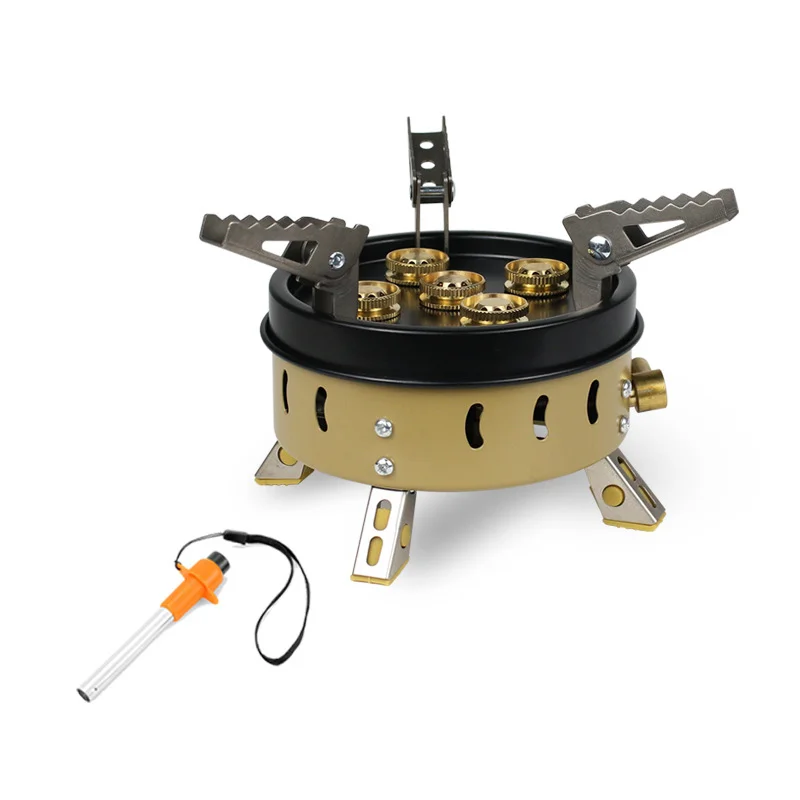 Outdoor Stove Mini Portable Folding Camping Gas Stove Burner 11000W Strong Firepower 5 Spray Head Cooker Tourist Equipment
Outdoor Stove Mini Portable Folding Camping Gas Stove Burner 11000W Strong Firepower 5 Spray Head Cooker Tourist Equipment