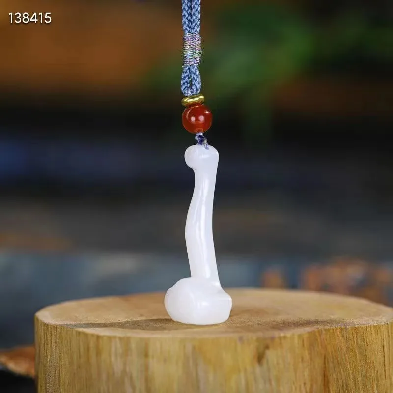 

New Natural 100% real cyan white hetian jade grave Ruyi pendant jewellery necklace auspicious for woman man gifts Bless peace