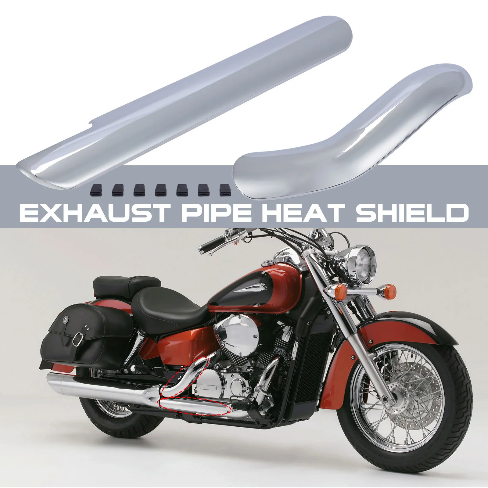 For Honda Shadow ACE VT400 VT750 1997-2013 Motorcycle Exhaust Muffler Pipe Leg Protector Chrome Heat Shield Cover Guard
For Honda Shadow ACE VT400 VT750 1997-2013 Motorcycle Exhaust Muffler Pipe Leg Protector Chrome Heat Shield Cover Guard