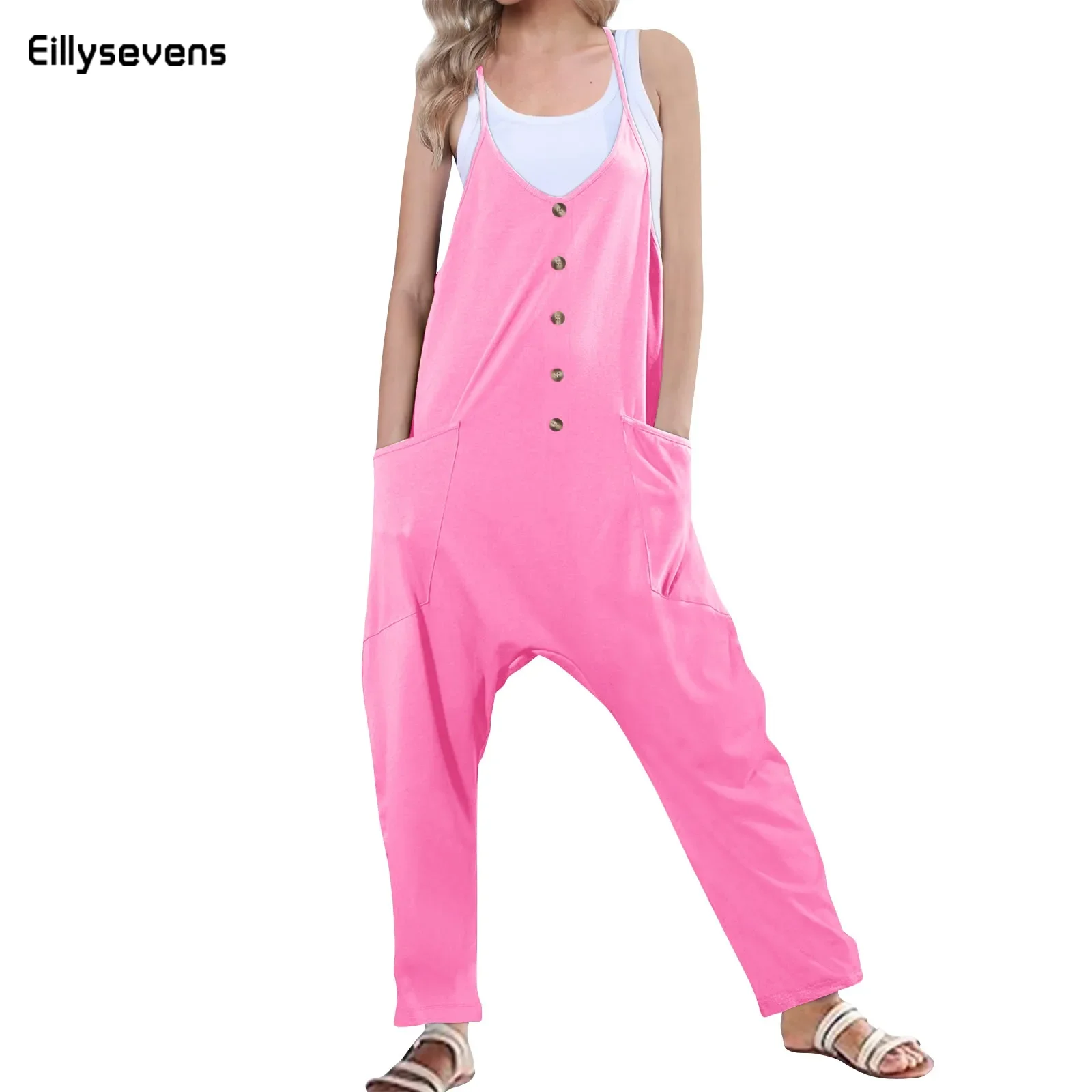 

Women Dungarees Harem Strap Pants Loose Jumpsuit Baggy Trousers Overalls Bib Pants Bodysuit Ladies Casual Cotton Linen Jumpsuit