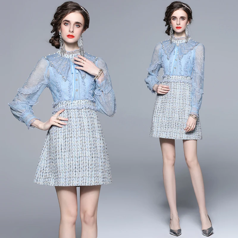 Helolis Celebrity Embroidery Patchwork Tweed Short Dresses for Women 2023 Autumn Beading Ruffles Stand Collar Puff Sleeve Dress
Helolis Celebrity Embroidery Patchwork Tweed Short Dresses for Women 2023 Autumn Beading Ruffles Stand Collar Puff Sleeve Dress