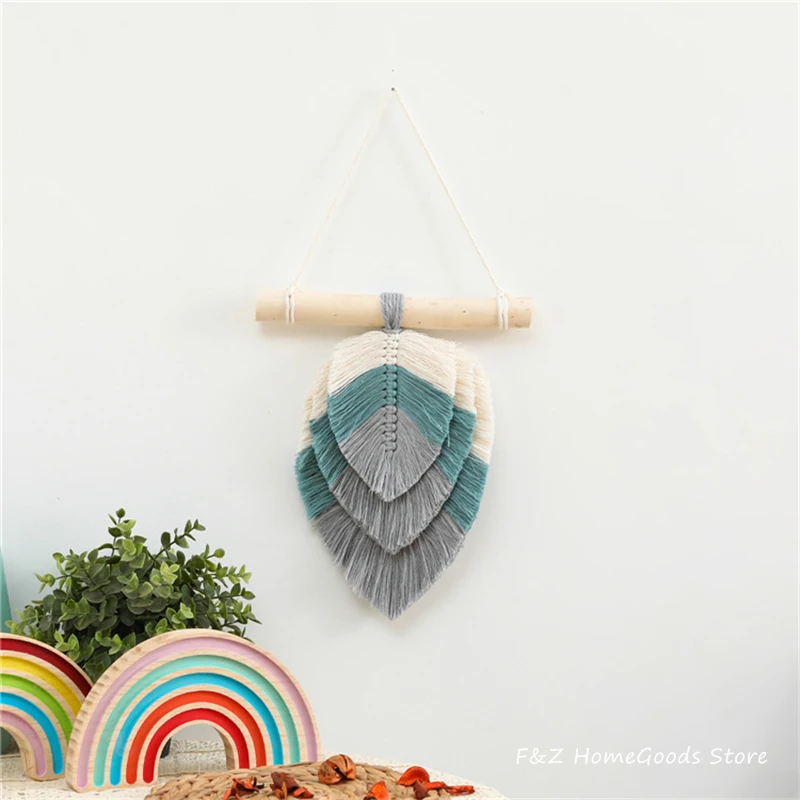 Colorful Leaf Macrame - Chic Handwoven Nature-Inspired Wall Art for Kids & Home Decor 6 S7e06dc1d6c474370a78f50e950065d3b7