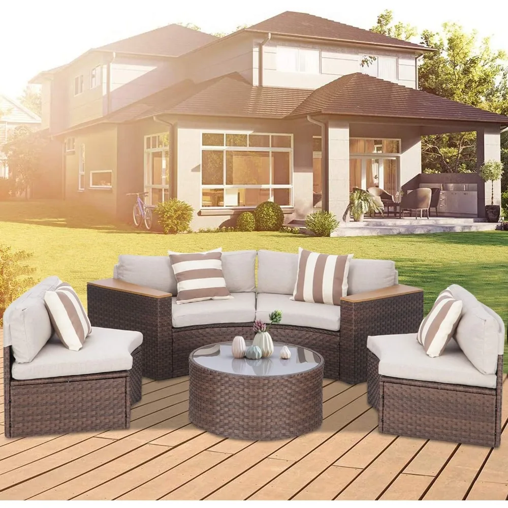 Outdoor Sofa Sets, All-Weather Outdoor Sectional Furniture Sets, with Round Tempered Glass Top Table, Outdoor Garden Sofa Set
Outdoor Sofa Sets, All-Weather Outdoor Sectional Furniture Sets, with Round Tempered Glass Top Table, Outdoor Garden Sofa Set