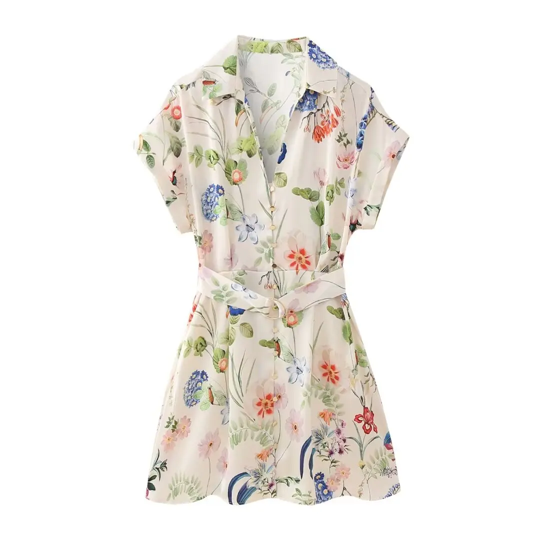 Women's 2024 New Chic Fashion Joker Flower Print Satin Texture Shirt Dress Retro Short-sleeved Women's Dress Vestidos Mujer
Women's 2024 New Chic Fashion Joker Flower Print Satin Texture Shirt Dress Retro Short-sleeved Women's Dress Vestidos Mujer